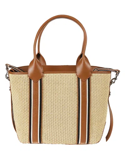 Hogan Woven Texture Tote Bag With Removable Strap In Brown