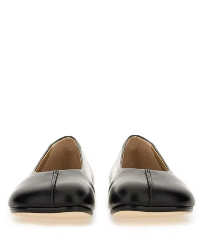 Mm6 Maison Margiela Mm6 By Maison Margiela Square Toe Ballerina Flats With Logo Stitching