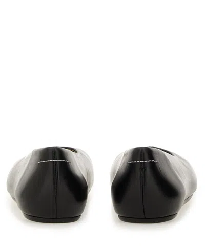 Mm6 Maison Margiela Mm6 By Maison Margiela Square Toe Ballerina Flats With Logo Stitching