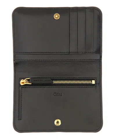 Chloé Smooth Leather Wallet In Black