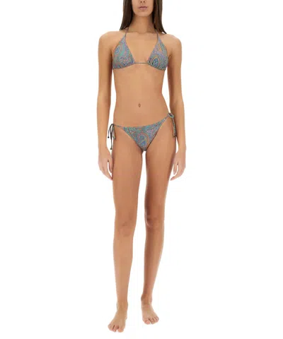 Etro Print Bikini In Blue