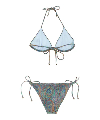 Etro Print Bikini In Blue