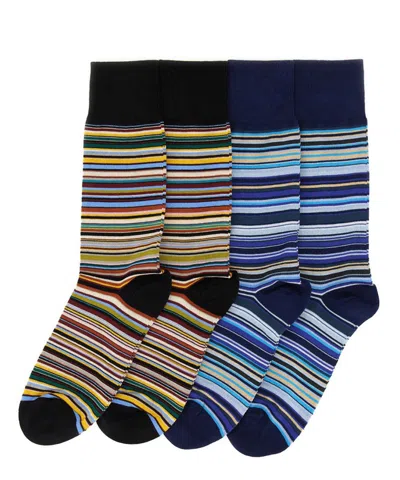 Paul Smith Signature Stripe Socks Set Of 2 Pairs In Multi