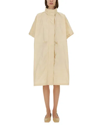 Fabiana Filippi Technical Taffeta Cape In Neutral