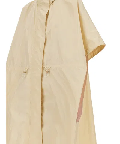 Fabiana Filippi Technical Taffeta Cape In Neutral