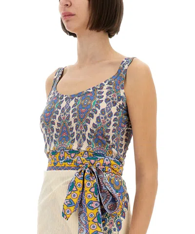 Etro Graphic-print Top In Blue