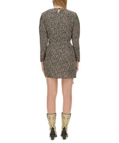 Isabel Marant Étoile Dulce Printed Gathered Minidress In Black