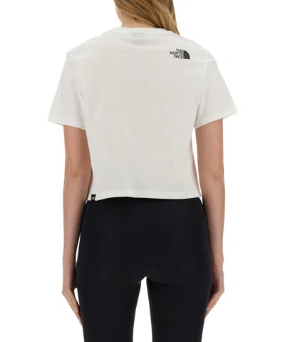 The North Face Womens Cropped Slim-fit Cotton-jersey T-shirt White