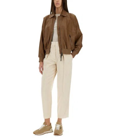 Brunello Cucinelli Long Sleeved Zipped Jacket For Women