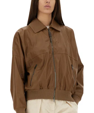 Brunello Cucinelli Long Sleeved Zipped Jacket For Women