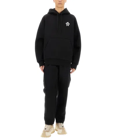 Moncler Men Jogging Pants With Logo In Black