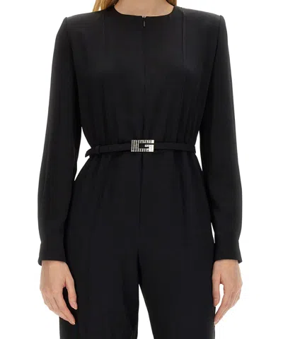 Gucci Square G Belt Jumpsuit In Black