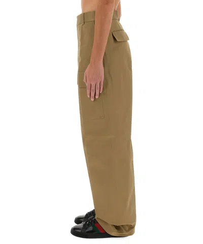 Gucci Brown Cargo Pocket Trousers In Brown