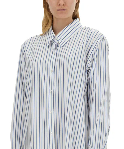 Dries Van Noten Women Shirt With Stripe Pattern In Blue
