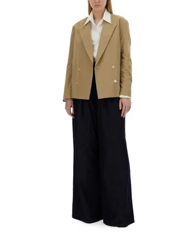 Dries Van Noten Cotton Jacket Double Breasted Design Long Sleeves In Brown