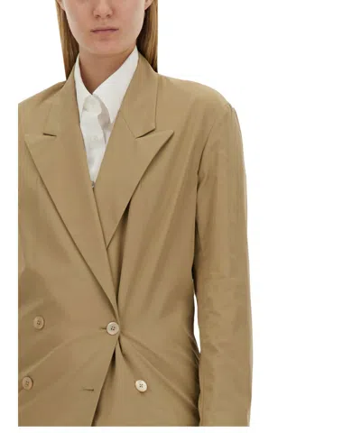 Dries Van Noten Cotton Jacket Double Breasted Design Long Sleeves In Brown