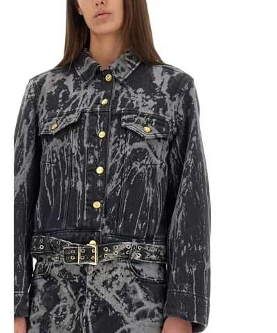 Ganni Washed Denim Belted Jacket