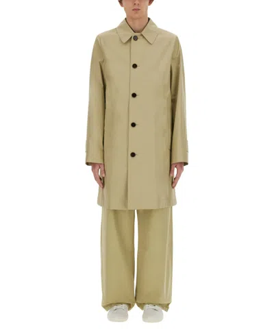 Burberry Cotton Trench Coat With Oversized Sleeves And