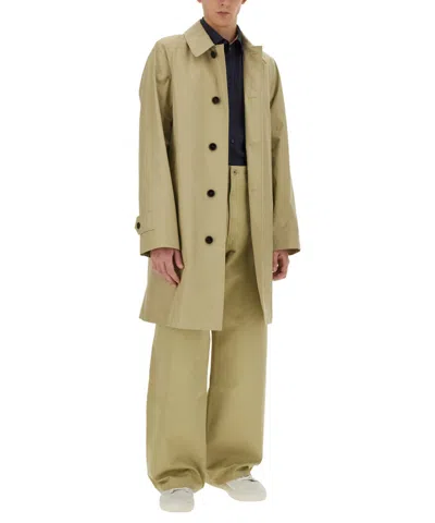 Burberry Cotton Trench Coat With Oversized Sleeves And