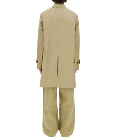 Burberry Cotton Trench Coat With Oversized Sleeves And