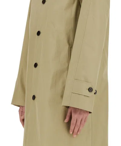 Burberry Cotton Trench Coat With Oversized Sleeves And