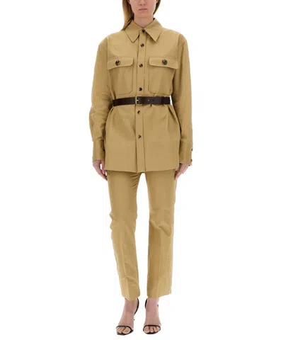 Saint Laurent Saharan Drill Shirt In In Brown