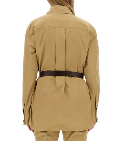 Saint Laurent Saharan Drill Shirt In In Brown