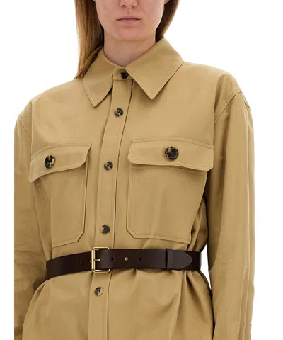 Saint Laurent Saharan Drill Shirt In In Brown