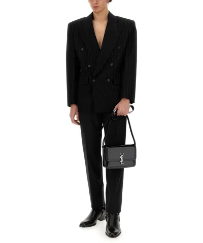 Saint Laurent Oversize Wool Jacket In Black