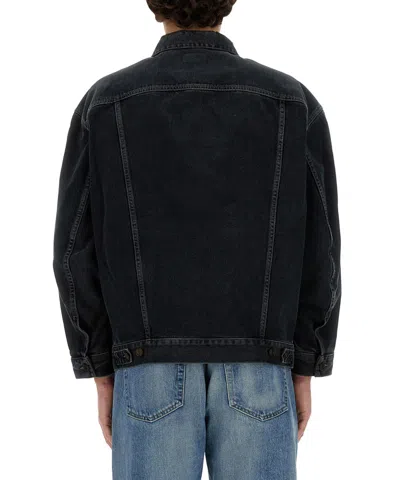 Saint Laurent Jeansjacke Im Distressed-look In Black