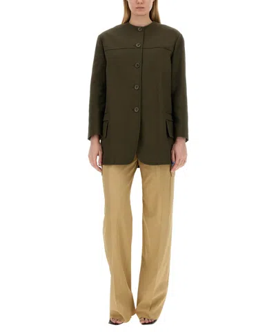 Max Mara Shirt-style Round-collar Casual Jacket