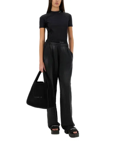 Alexander Wang Pants With Logo In Black