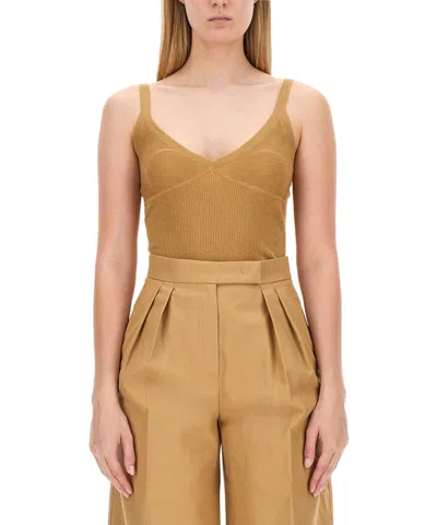 Max Mara Gallura Top In Brown
