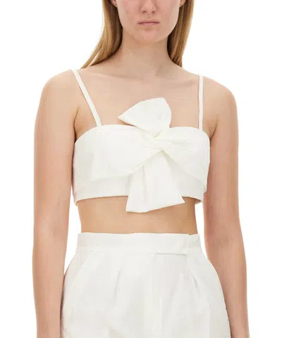 Max Mara Micro-faille Bandeau Top In White