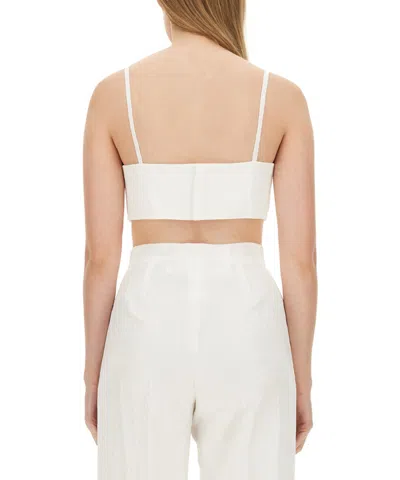 Max Mara Micro-faille Bandeau Top In White