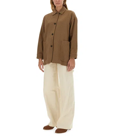 Max Mara Eligio Shetland Shirt Jacket In Brown
