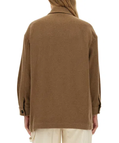 Max Mara Eligio Shetland Shirt Jacket In Brown