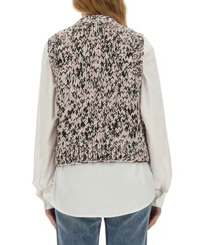 Ganni Woolen Vest With Inl In Multi