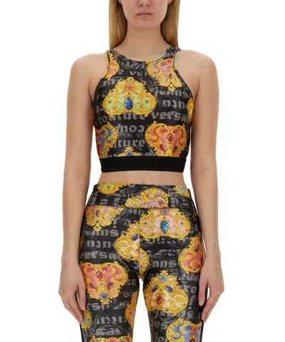 Versace Jeans Couture Top With Print In Multi