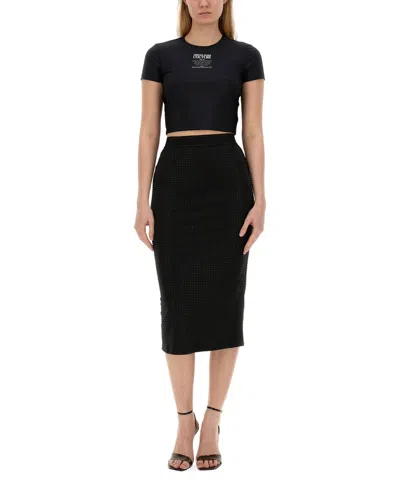 Versace Jeans Couture Crystal Midi Skirt
