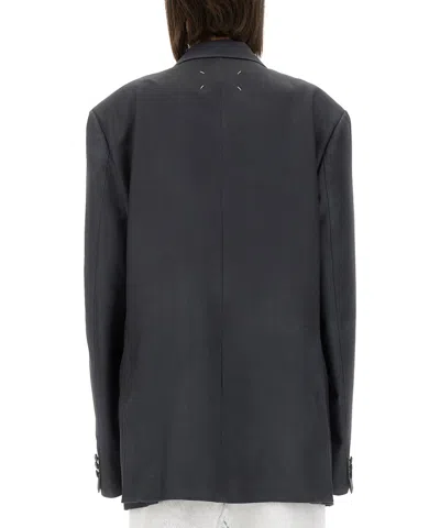 Maison Margiela Oversized Mohair Wool Blazer In Gray