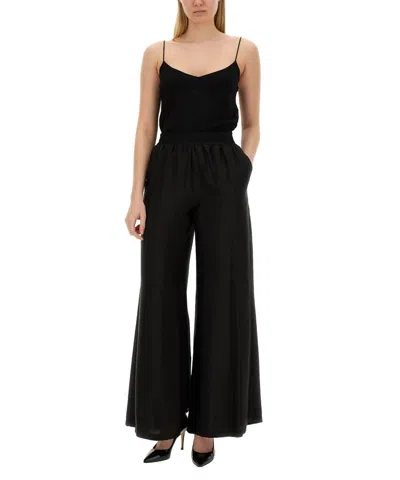 Fabiana Filippi Viscose Tops With Spaghetti Straps And Elastic Waistband In Black