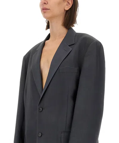 Maison Margiela Oversized Mohair Wool Blazer In Gray