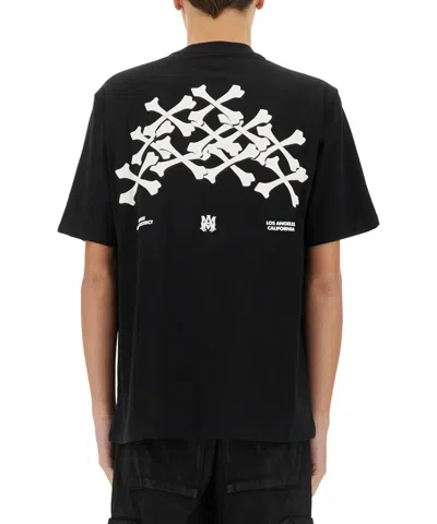 Amiri Mens Black Bones Stacked Short-sleeve Cotton-jersey T-shirt