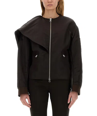 Courrèges Bow Neck Bomber Jacket In Black
