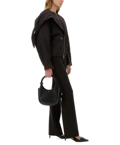 Courrèges Bow Neck Bomber Jacket In Black