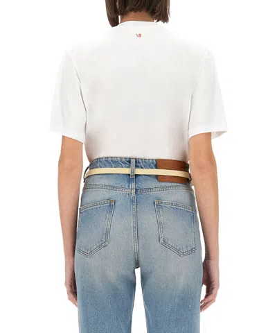 Victoria Beckham White T-shirt With Slogan Lettering On The Front In White