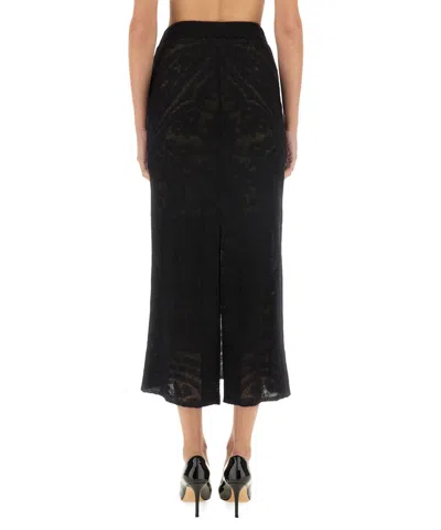 Etro Sheer Fabric Knit Skirt With Side Slit