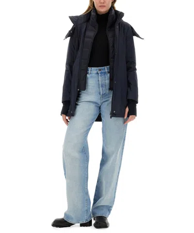 Herno Waterproof Jacket With Hood And High Collar In Blue