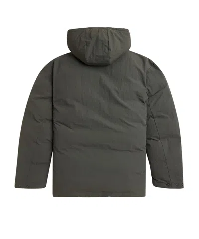 Fred Perry Padded Jacket With Hood And Drawstrings In Gray